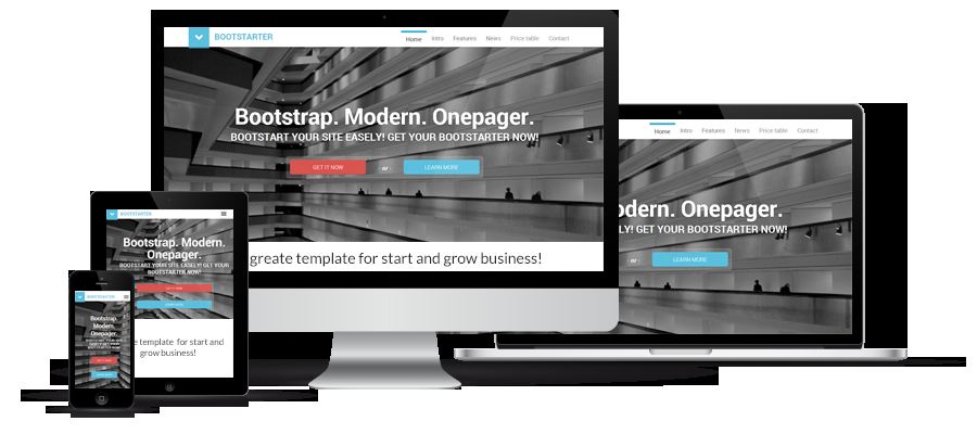 responsive Bootstrap landing page screenshot